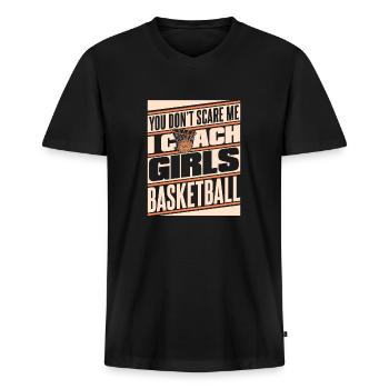 Basketballtrainer Basketball Trainer Coach - Männer Premium Bio T-Shirt mit V-Ausschnitt - Schwarz - Vorne - Nico (187cm)