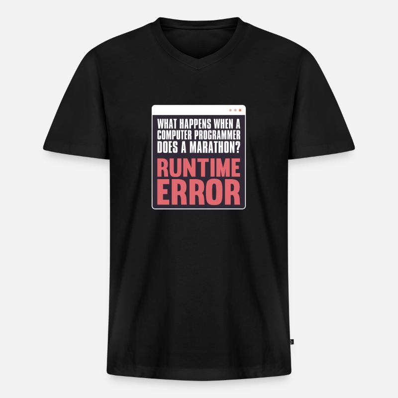 Programmer Coder Software Developer - Men's Premium Organic T-shirt with V-neck - black