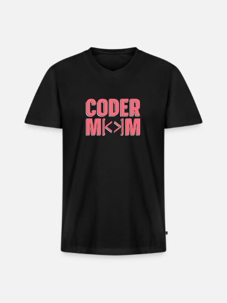Programmierer Coder Software Entwickler - Männer Premium Bio T-Shirt mit V-Ausschnitt - Schwarz