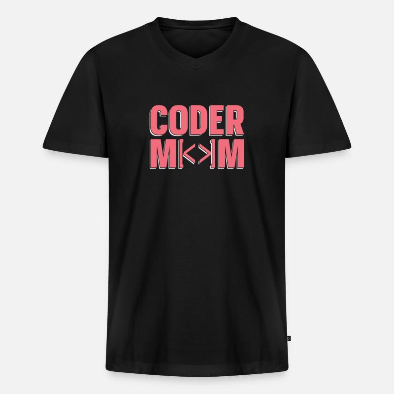 Programmierer Coder Software Entwickler - Männer Premium Bio T-Shirt mit V-Ausschnitt - Schwarz