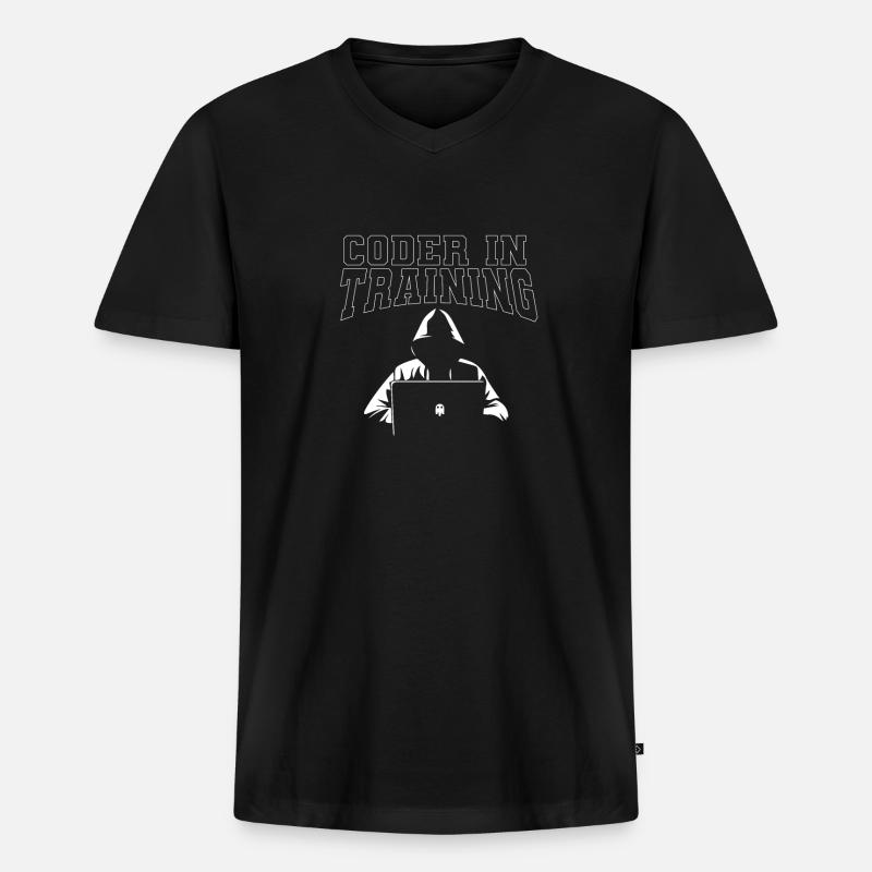 Programmierer Coder Software Entwickler - Männer Premium Bio T-Shirt mit V-Ausschnitt - Schwarz