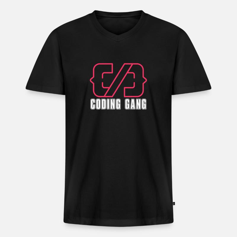 Programmeur Coder Développeur de logiciels - T-shirt encolure en V Premium bio Homme - noir