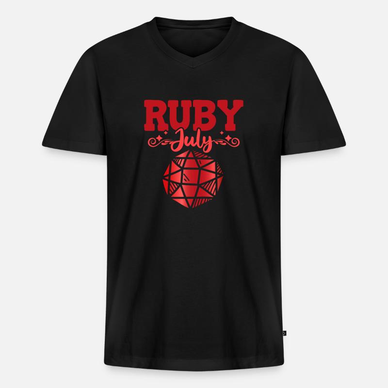 Edelsteine - Männer Premium Bio T-Shirt mit V-Ausschnitt - Schwarz