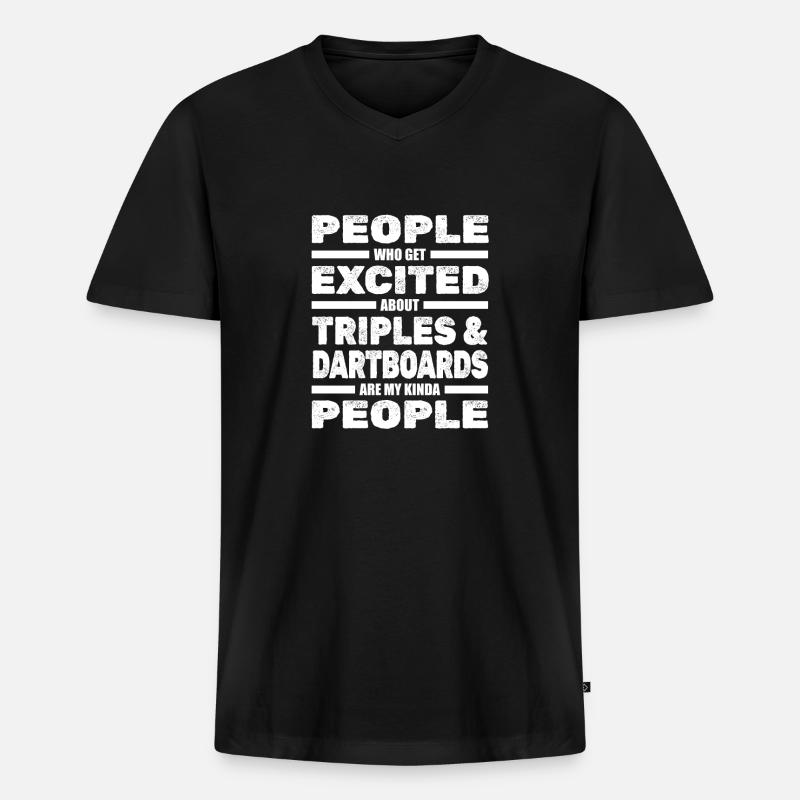 Dart Darter Dartsport - Männer Premium Bio T-Shirt mit V-Ausschnitt - Schwarz