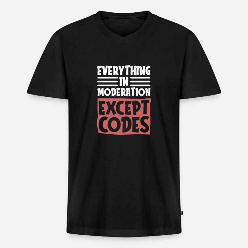 Programmer Coder Software Developer - Men's Premium Organic T-shirt with V-neck - black