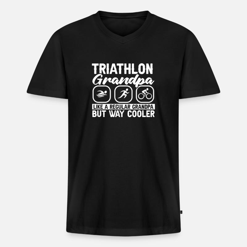 Triathlon - Männer Premium Bio T-Shirt mit V-Ausschnitt - Schwarz