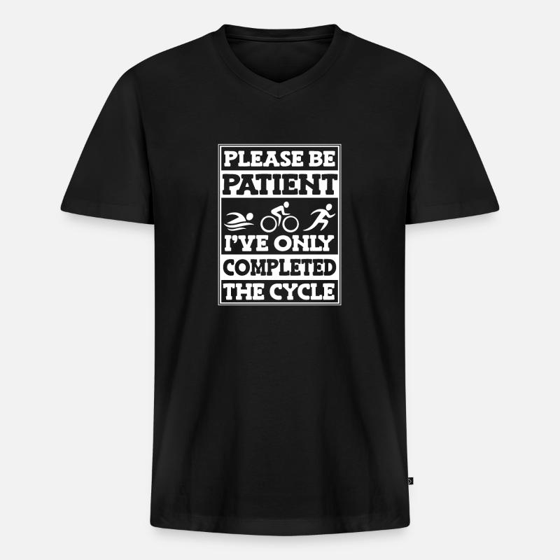 Triathlon - Männer Premium Bio T-Shirt mit V-Ausschnitt - Schwarz