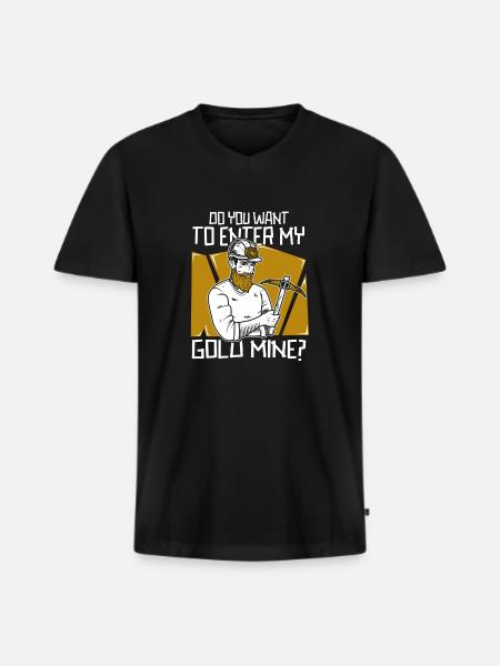 Gold Mining Gold Mine - Men's Premium Organic T-shirt with V-neck - black