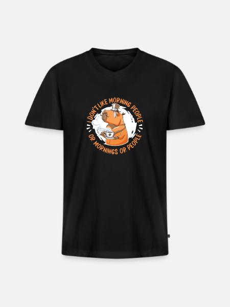 Capybara capybara rodent - Men's Premium Organic T-shirt with V-neck - black