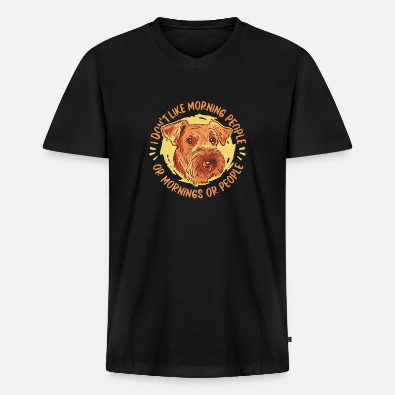 Airedale Terrier Hund - Männer Premium Bio T-Shirt mit V-Ausschnitt - Schwarz