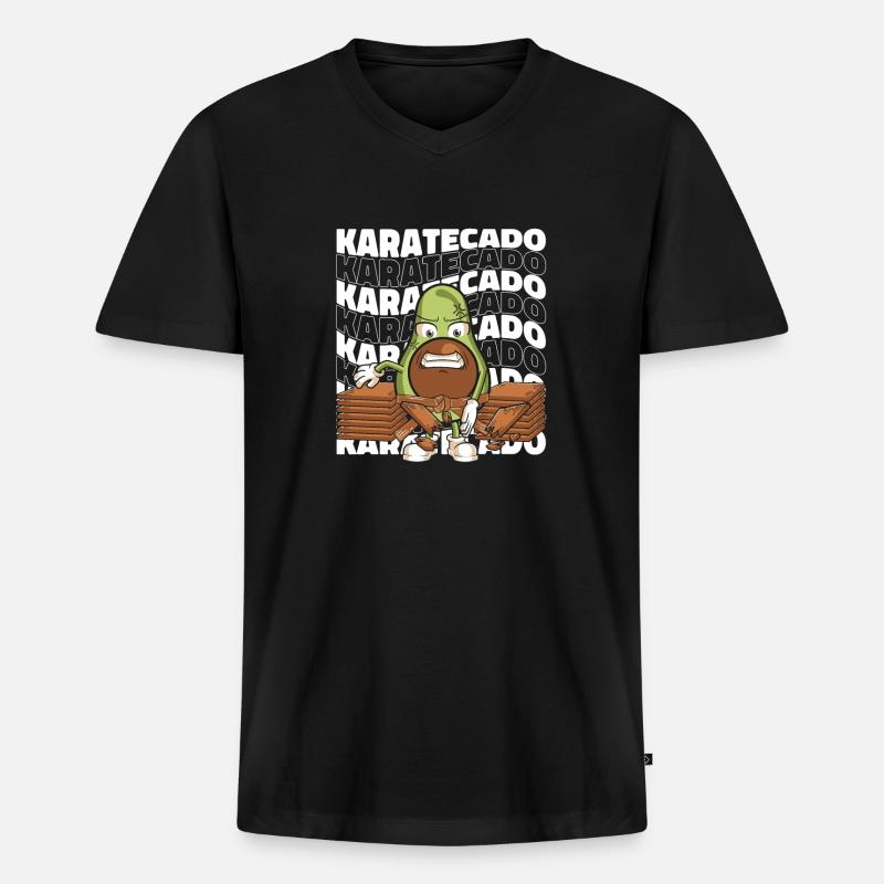 Karate - Männer Premium Bio T-Shirt mit V-Ausschnitt - Schwarz