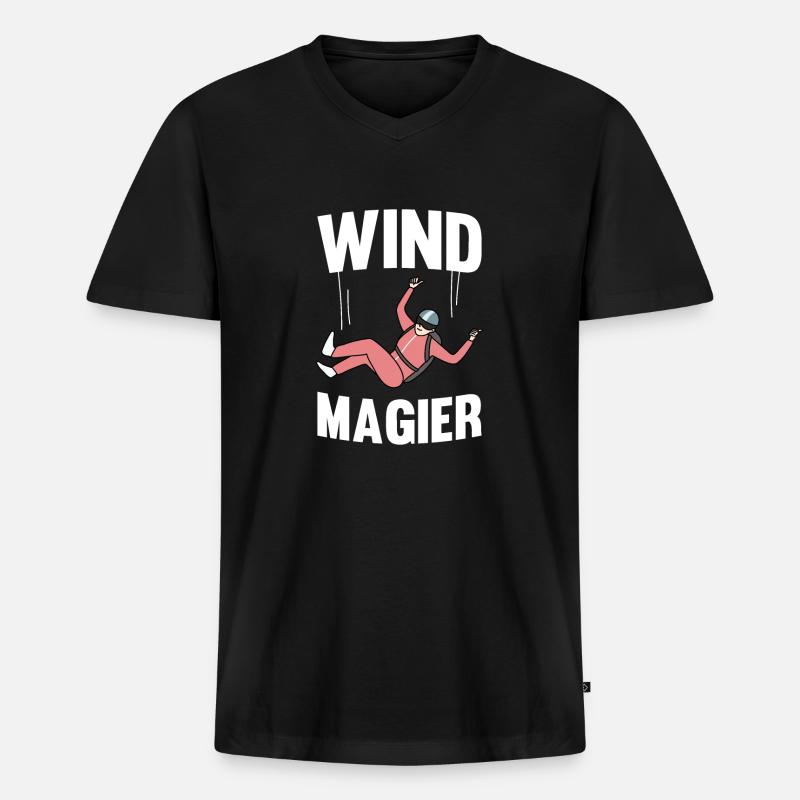 Indoor-Skydiving - Männer Premium Bio T-Shirt mit V-Ausschnitt - Schwarz