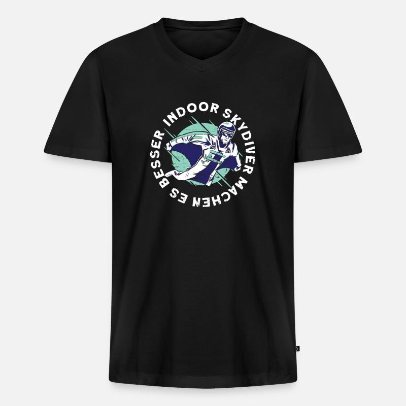 Indoor-Skydiving - Männer Premium Bio T-Shirt mit V-Ausschnitt - Schwarz