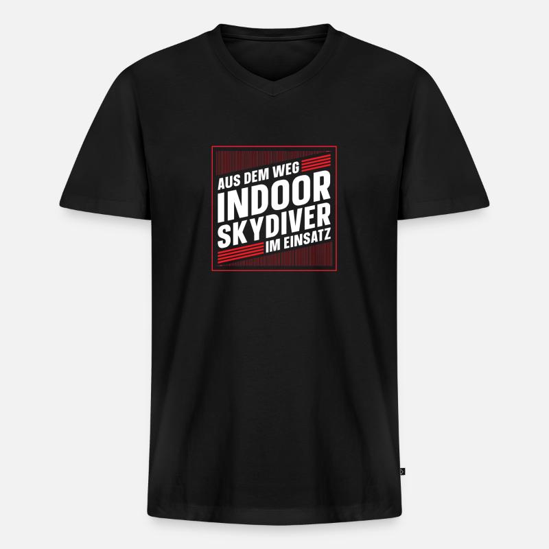 Indoor-Skydiving - Männer Premium Bio T-Shirt mit V-Ausschnitt - Schwarz