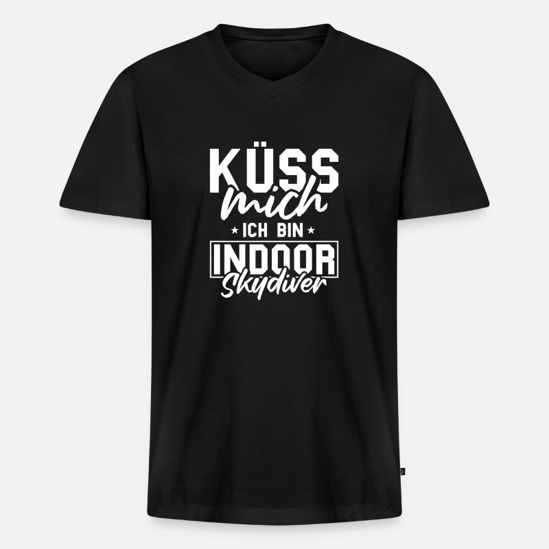 Indoor-Skydiving - Männer Premium Bio T-Shirt mit V-Ausschnitt - Schwarz