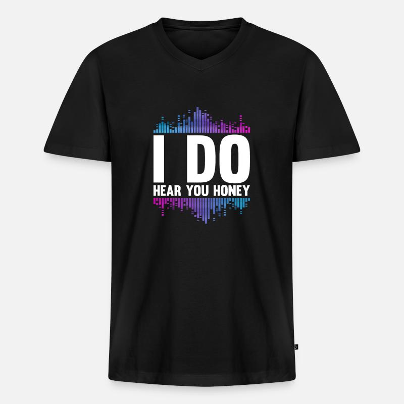 Tontechniker Sound Audio Engineer - Männer Premium Bio T-Shirt mit V-Ausschnitt - Schwarz