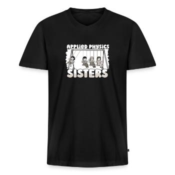Fysik Fysiker - Premium økologisk T-shirt med V-hals til mænd - sort - Foran - Nico (187cm)