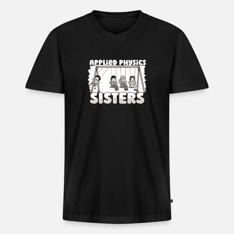 Physik Physiker - Männer Premium Bio T-Shirt mit V-Ausschnitt - Schwarz