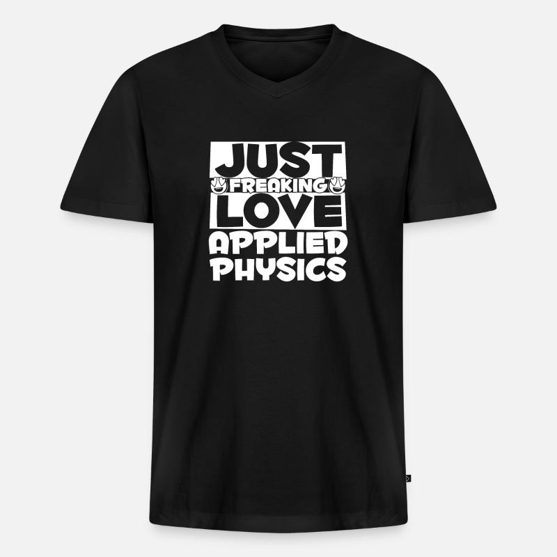 Physik Physiker - Männer Premium Bio T-Shirt mit V-Ausschnitt - Schwarz