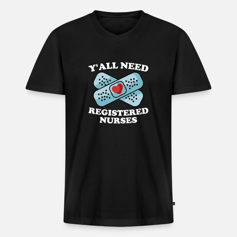 Krankenschwester - Männer Premium Bio T-Shirt mit V-Ausschnitt - Schwarz