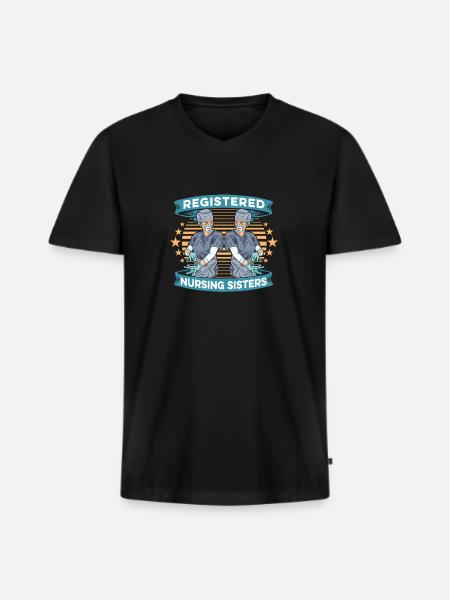 Krankenschwester - Männer Premium Bio T-Shirt mit V-Ausschnitt - Schwarz
