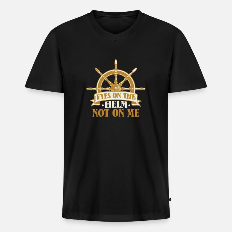 Seglen Segelboot Segler - Männer Premium Bio T-Shirt mit V-Ausschnitt - Schwarz