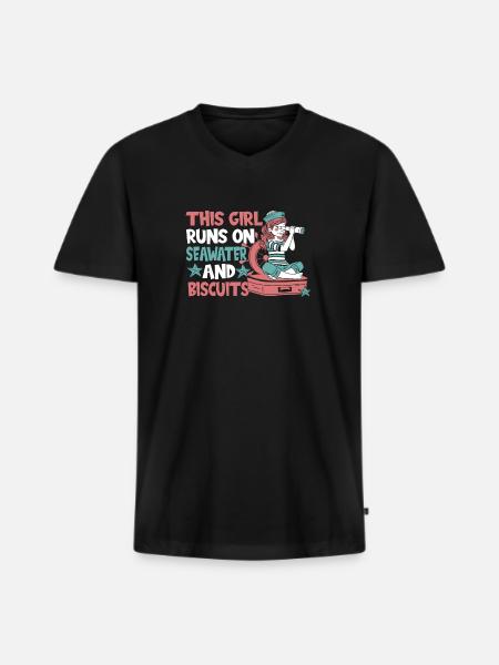 Sailing Sailboat Sailors - Men's Premium Organic T-shirt with V-neck - black