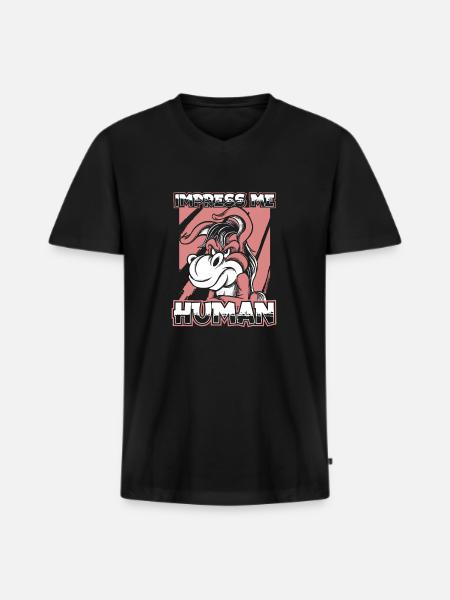 Âne - T-shirt encolure en V Premium bio Homme - noir