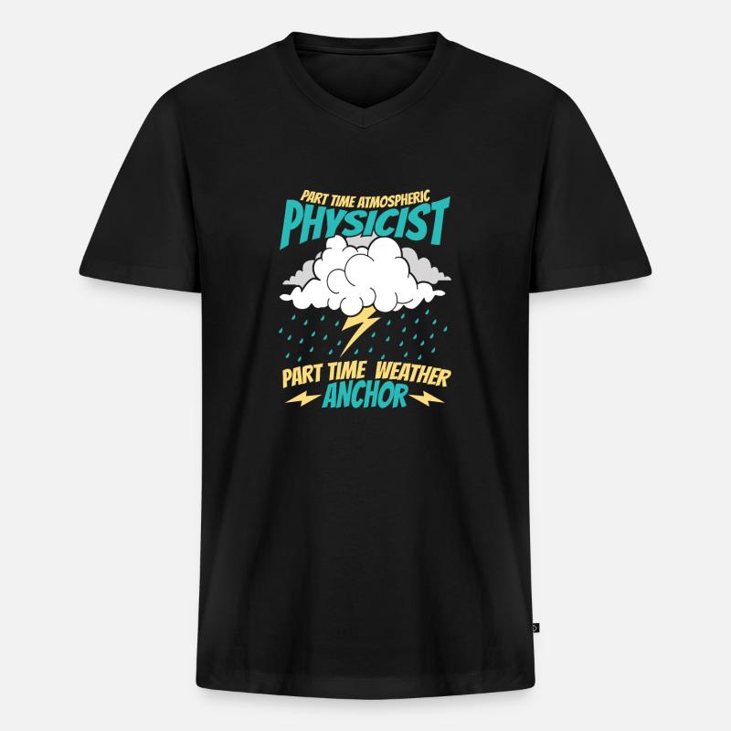 Physik Physiker - Männer Premium Bio T-Shirt mit V-Ausschnitt - Schwarz