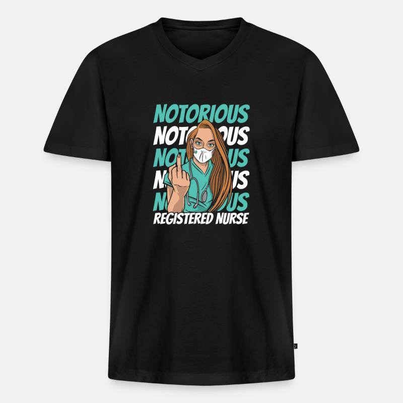 Krankenschwester - Männer Premium Bio T-Shirt mit V-Ausschnitt - Schwarz
