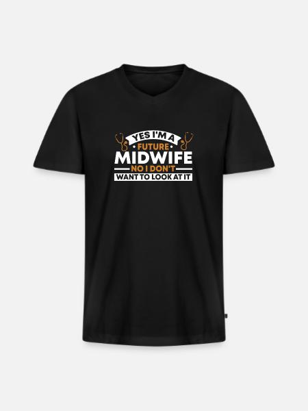 Midwife ObstetricIan - Men's Premium Organic T-shirt with V-neck - black