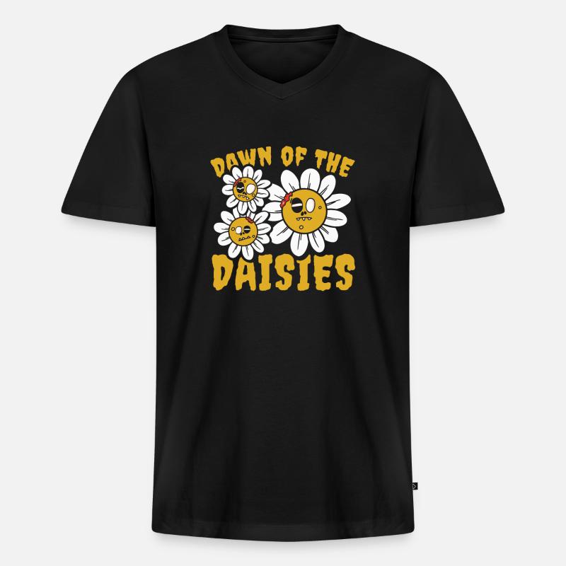 Gänseblume Gänseblümchen Gartengänseblümchen - Männer Premium Bio T-Shirt mit V-Ausschnitt - Schwarz