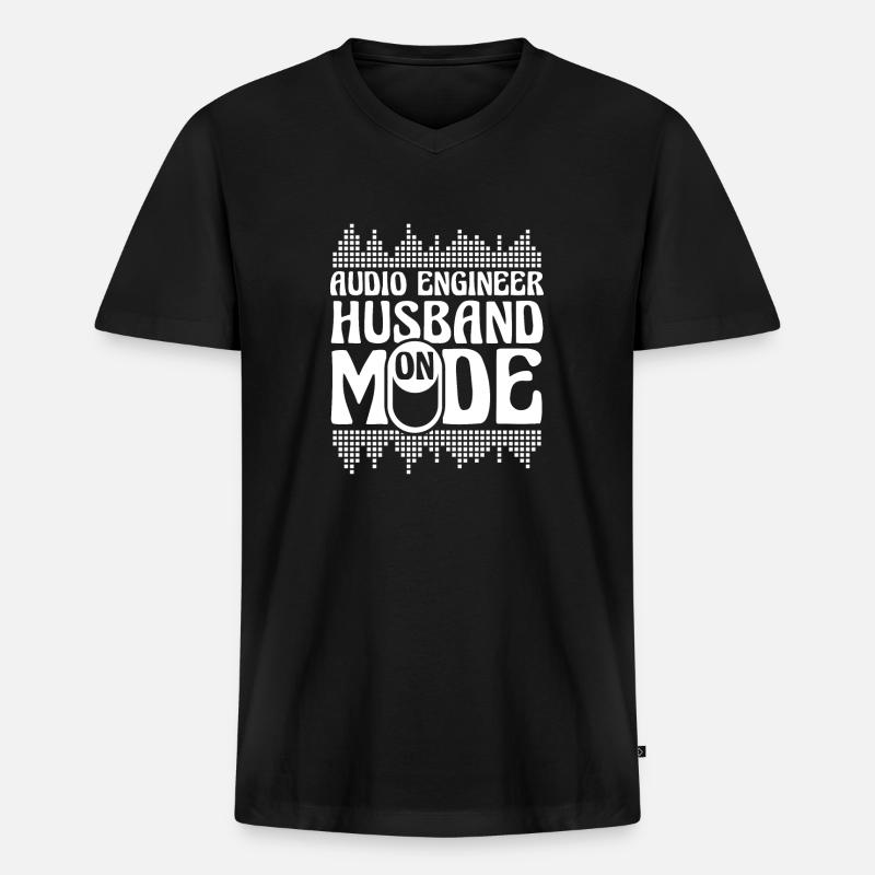 Tontechniker Toningenieur Tontechniker Ehemann - Männer Premium Bio T-Shirt mit V-Ausschnitt - Schwarz