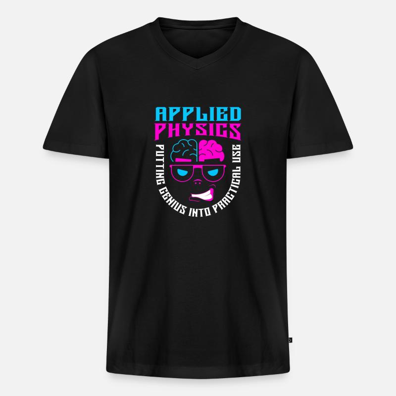 Physics Phyiker Applied Physics - Men's Premium Organic T-shirt with V-neck - black