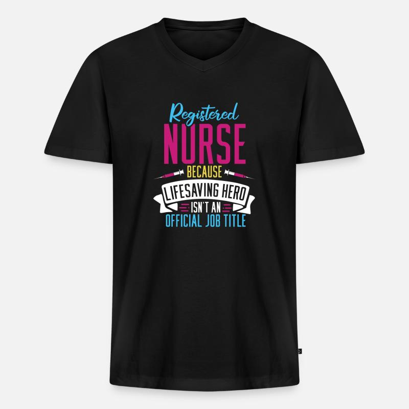 Krankenschwester - Männer Premium Bio T-Shirt mit V-Ausschnitt - Schwarz