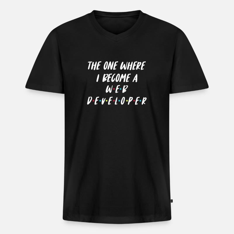 Web Entwickler Webdeveloper Web-Entwickler - Männer Premium Bio T-Shirt mit V-Ausschnitt - Schwarz