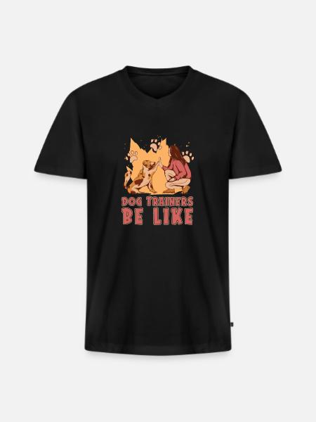 Dog Trainer Dog Trainer - Men's Premium Organic T-shirt with V-neck - black
