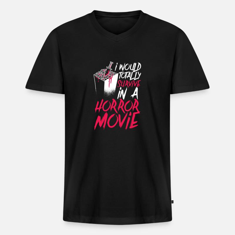 Halloween - Männer Premium Bio T-Shirt mit V-Ausschnitt - Schwarz