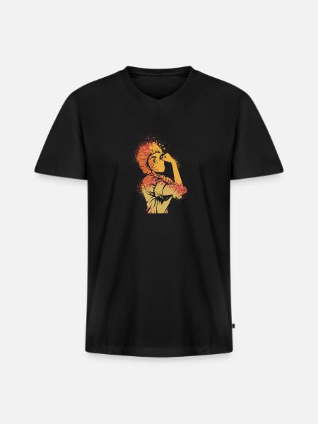 Infirmier - T-shirt encolure en V Premium bio Homme - noir