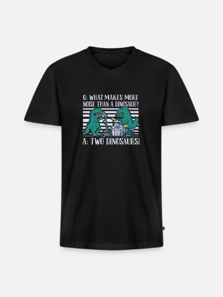 Dinosaur Adult dinosaur - Men's Premium Organic T-shirt with V-neck - black