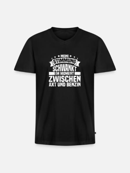Schwarzer Humor Ironie - Männer Premium Bio T-Shirt mit V-Ausschnitt - Schwarz