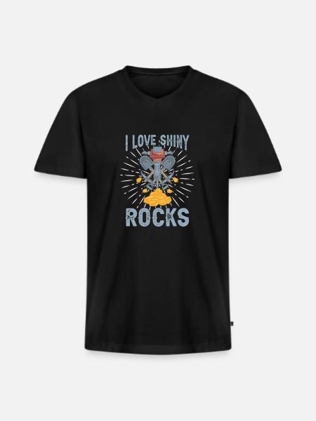 Prospectors Digging Treasure - Men's Premium Organic T-shirt with V-neck - black