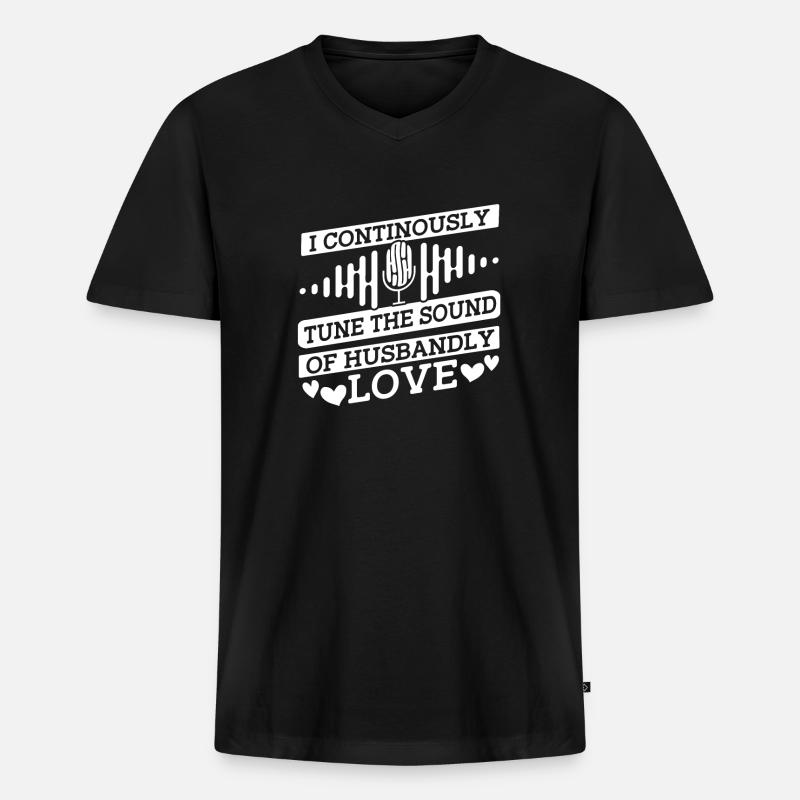 Tontechniker Toningenieur Tontechniker Ehemann - Männer Premium Bio T-Shirt mit V-Ausschnitt - Schwarz