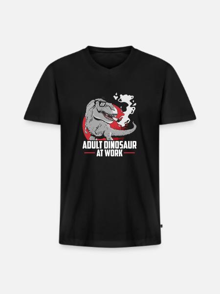 Dinosaur Adult dinosaur - Men's Premium Organic T-shirt with V-neck - black