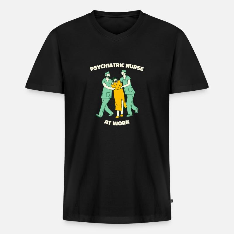 Krankenschwester - Männer Premium Bio T-Shirt mit V-Ausschnitt - Schwarz