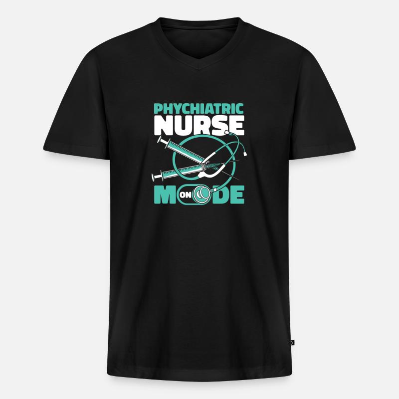Krankenschwester - Männer Premium Bio T-Shirt mit V-Ausschnitt - Schwarz