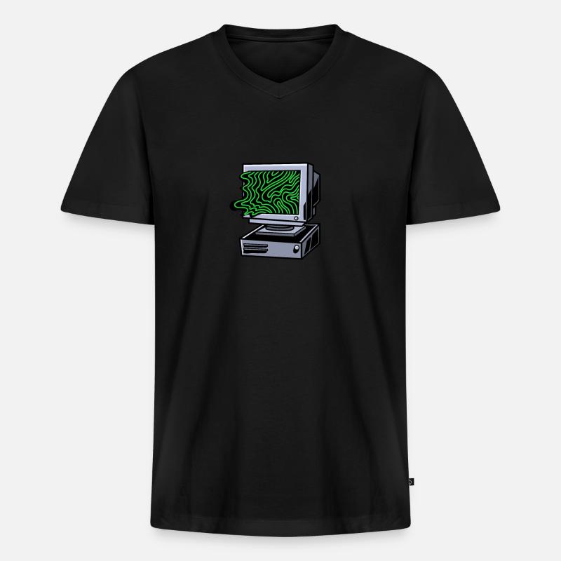 Entwickler Coder Programmierer - Männer Premium Bio T-Shirt mit V-Ausschnitt - Schwarz