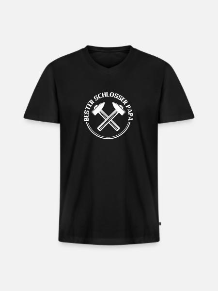 Schmied Metallbauer Schlosser - Männer Premium Bio T-Shirt mit V-Ausschnitt - Schwarz
