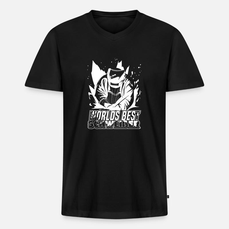 Blacksmith Metal Worker Locksmith - Men's Premium Organic T-shirt with V-neck - black