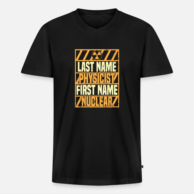 Physik Phyiker Kernphysik - Männer Premium Bio T-Shirt mit V-Ausschnitt - Schwarz